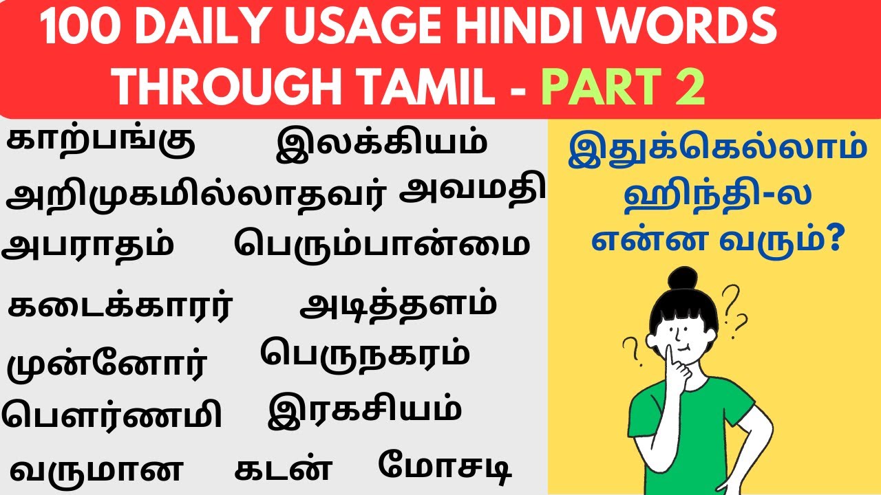 Part 2 - Daily usage Hindi words for Beginners